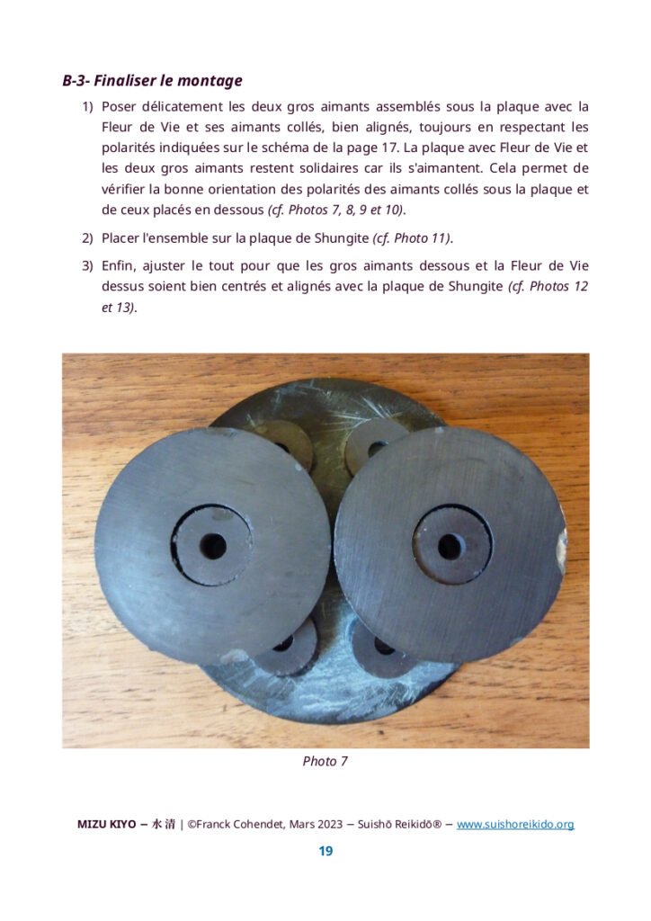 MIZU KIYO (水清) - Purificateur-dynamiseur d'Eau - Tutoriel de fabrication simple et accessible à tous - Franck Cohendet - "Page 19" - Éditions Suishō Reikidō® - Ebook offert : Téléchargement gratuit - https://suishoreikido.org/editions-suisho-reikido/